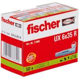 UNIVERSALPLUGG FISCHER UX6R 6X35 MED KRAGE 50/FP